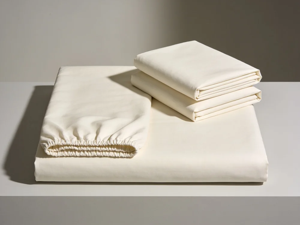 Crisp percale sheet set — 100% cotton, plain percale weave
