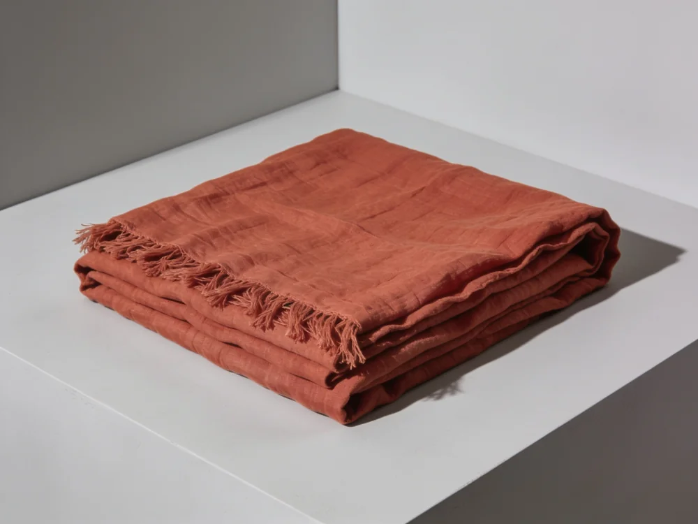 Cotton gauze throw — 100% cotton, four-layer gauze